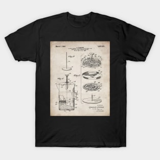 Coffee Filter Patent - Coffee Shop Art - Antique T-Shirt